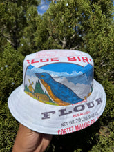 Load image into Gallery viewer, Reversible Bluebird/Masani scarf Bucket-Hat
