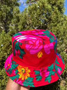 Reversible Bluebird/Masani scarf Bucket-Hat