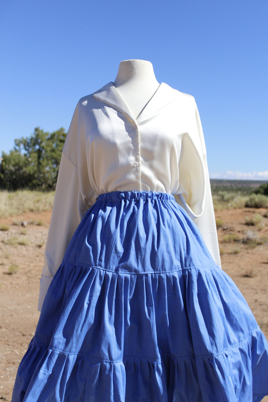 Water Edge Blue 3 Tier Masani Skirt