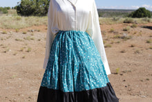 Load image into Gallery viewer, Turquoise Paisley 3 Tier Masani Skirt
