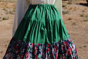Green Floral 3 Tier Masani Skirt