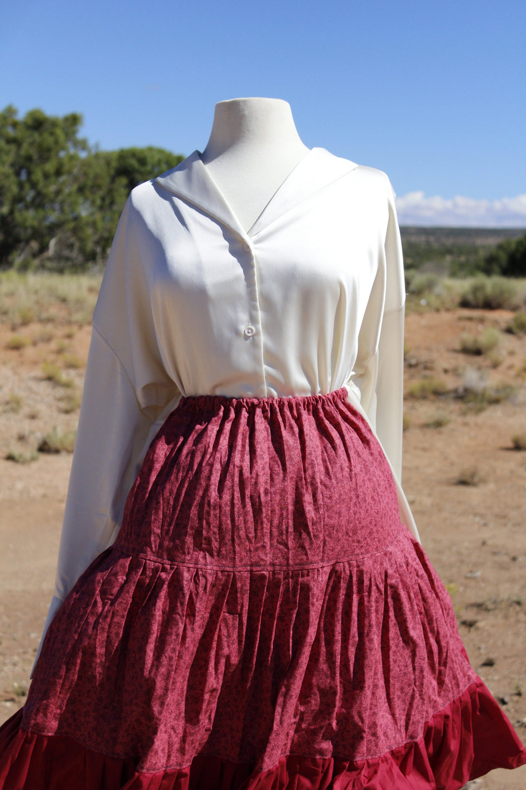 Ruby Red 3 Tier Masani Skirt