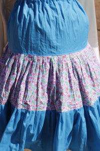 Blue Blooming Floral 3 Tier Masani Skirt