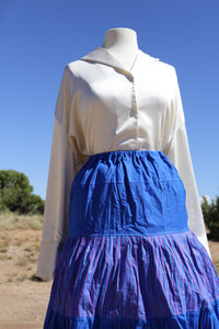 Blue with Purple Stripes 3 Tier Masani Skirt