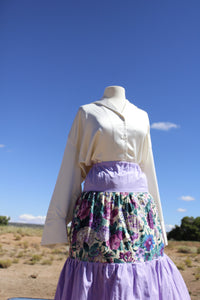Mid Purple Florals  3 Tier Masani Skirt
