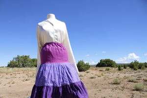 Purple PokaDot Gradient 3 Tier Masani Skirt