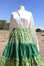 Load image into Gallery viewer, Green Scene  3 Tier Masani Skirt

