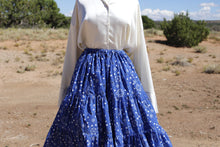 Load image into Gallery viewer, Navy Blue Paisley 3 Tier Masani Skirt
